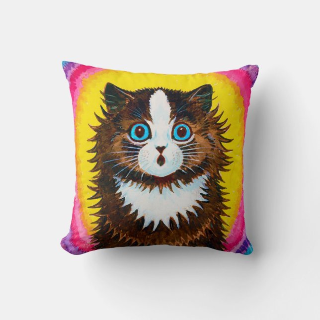 Coussin Cat à Rainbow, Louis Wain (Recto)