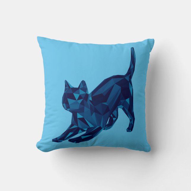 Coussin Cat Bleu Bleu Bleu (Recto)