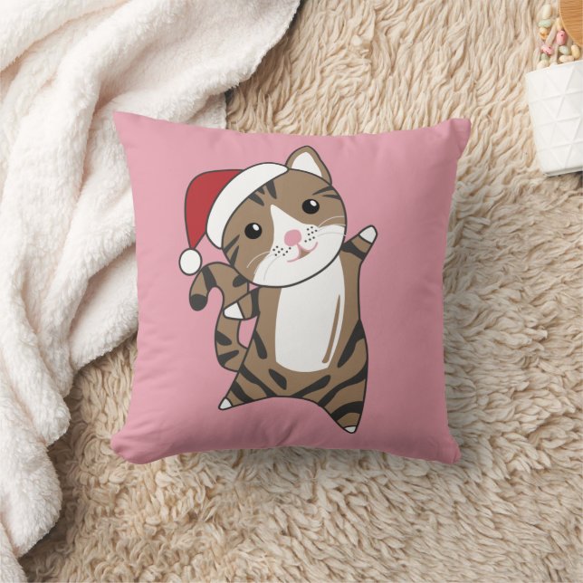 Coussin Cat Christmas Snow Winter Animals Cats Throw Pillo (Couverture)