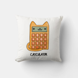 Coussin Cat-culator Funny Calculator Pun