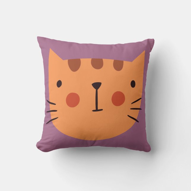 Coussin Cat Cute Orange nursery Baby Room (Recto)