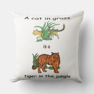 Coussin Cat in Grass est un tigre dans la jungle