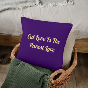 Coussin Cat Love Purest Personnalisez mignon Cool Purple