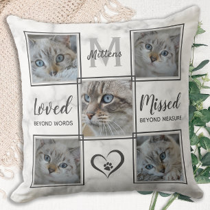 Coussin Cat Memorial Pet Perdre Photo Collage
