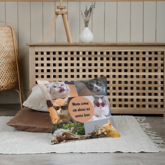 Coussin Cat Mom Cute Moderne Personnalisé Animaux de compa (Créateur téléchargé)