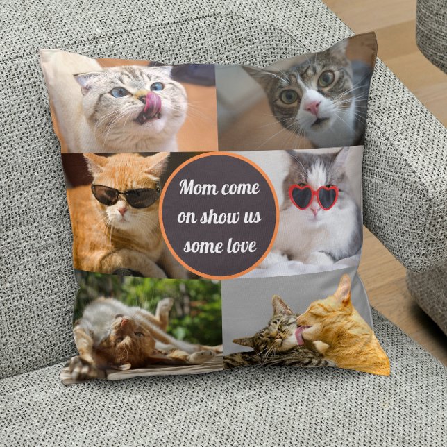 Coussin Cat Mom Cute Moderne Personnalisé Animaux de compa (Créateur téléchargé)