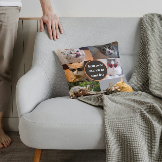 Coussin Cat Mom Cute Moderne Personnalisé Animaux de compa (Créateur téléchargé)