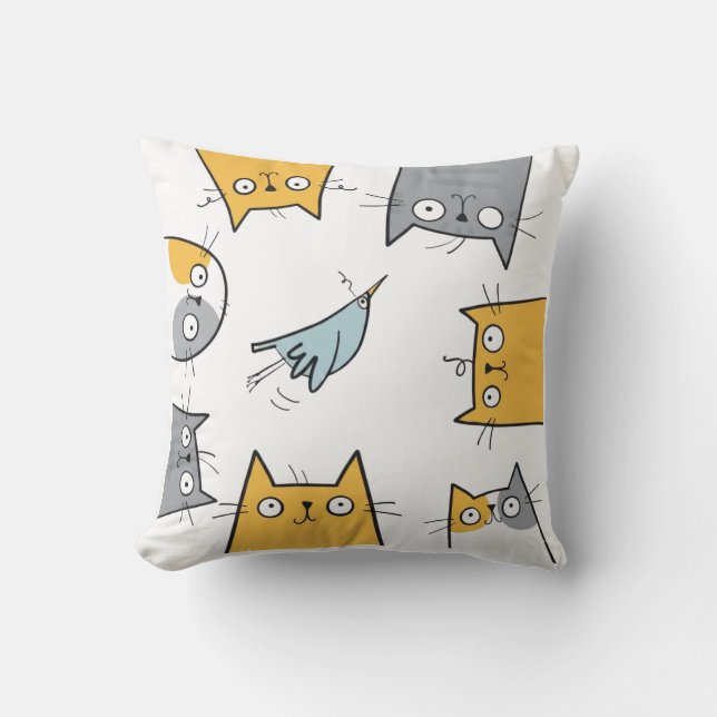Coussin Cat Trap Funny Cute Chaos Cat Art (Recto)