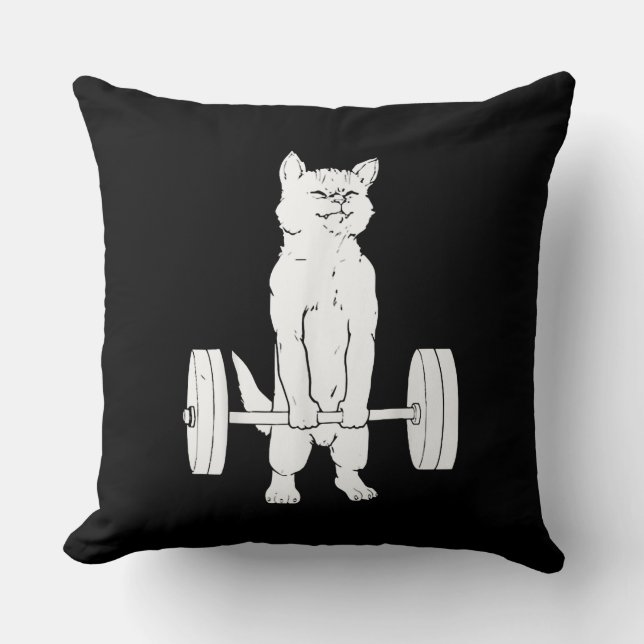 Coussin Cat Weightlifting And Gym (Recto)