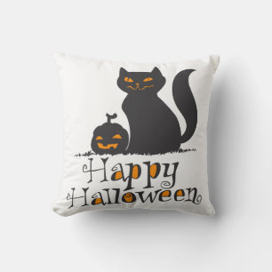 Coussin Cat with Halloween - Choose back color