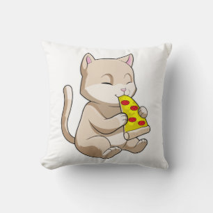 Coussin Cat with Pizza