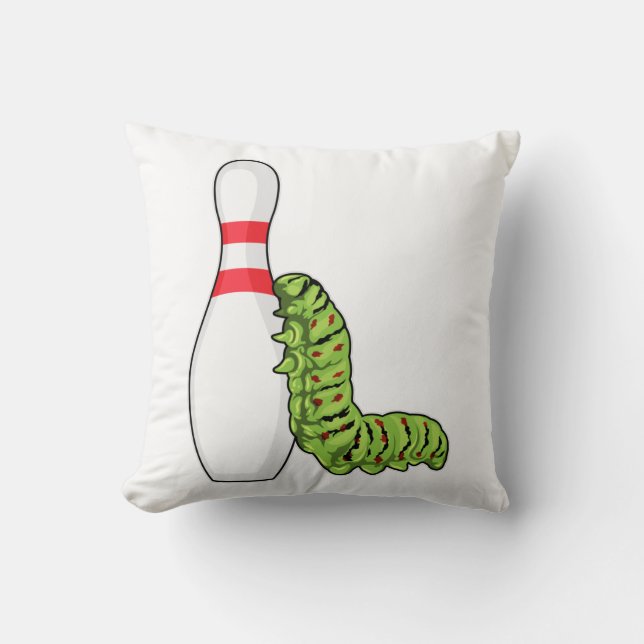 Coussin caterpillar at bowling with bowling pin (Recto)