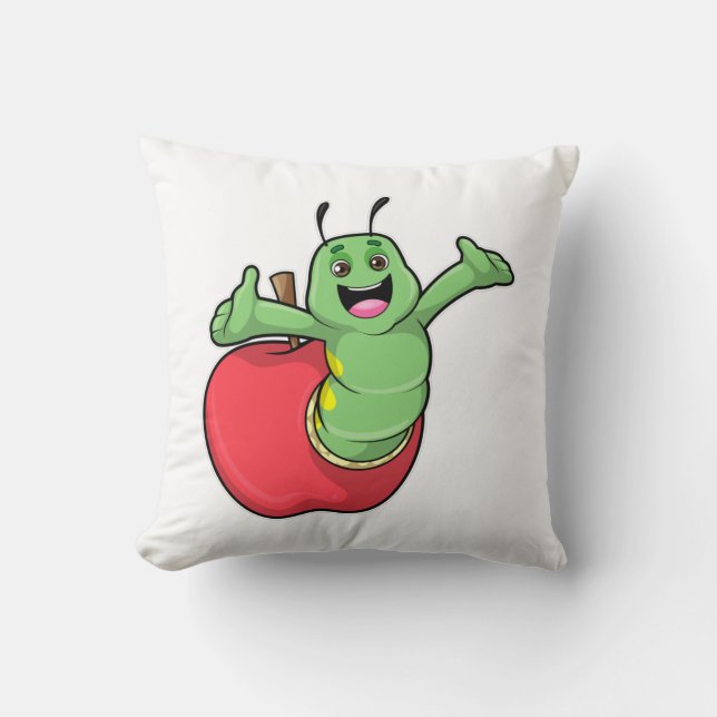 Coussin Caterpillar with Apple (Recto)