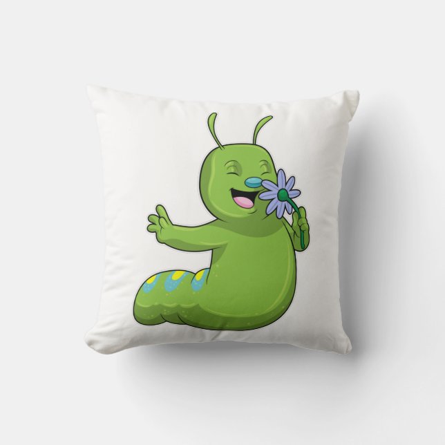 Coussin Caterpillar with Flower (Recto)