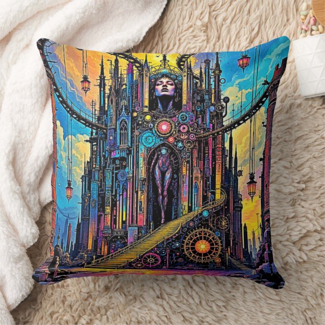 Coussin Cathédrale mystique de Steampunk (Couverture)