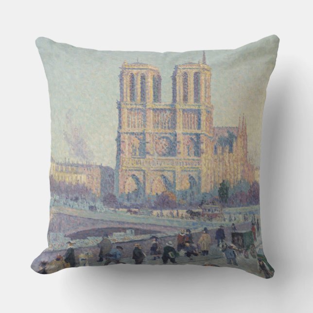 Coussin Cathédrale Notre-Dame Paris France Peinture classi (Recto)