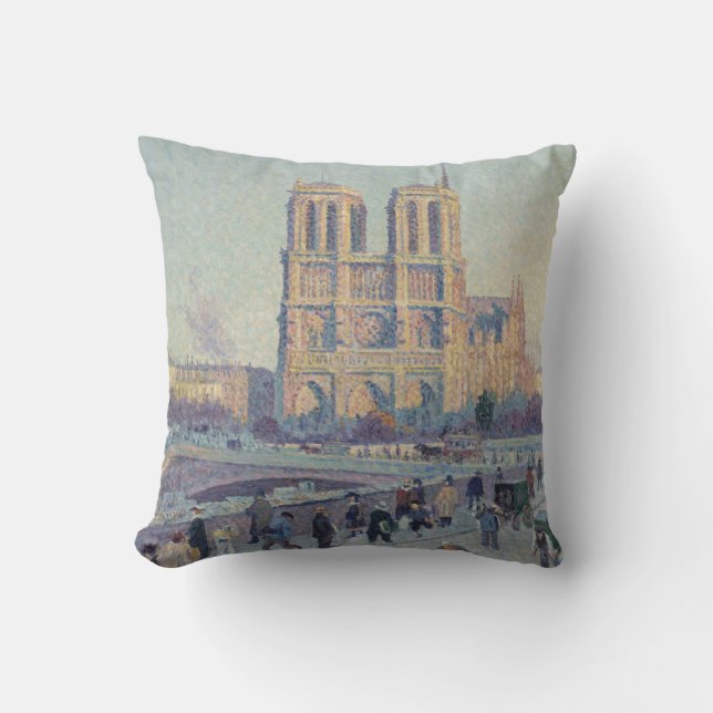 Coussin Cathédrale Notre-Dame Paris France Peinture classi (Recto)