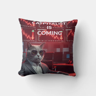 Coussin Catpitalist : Comédie de crise du marché - Drôle C