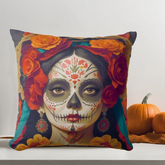 Coussin Catrina Day Of The Dead 1 (Créateur téléchargé)