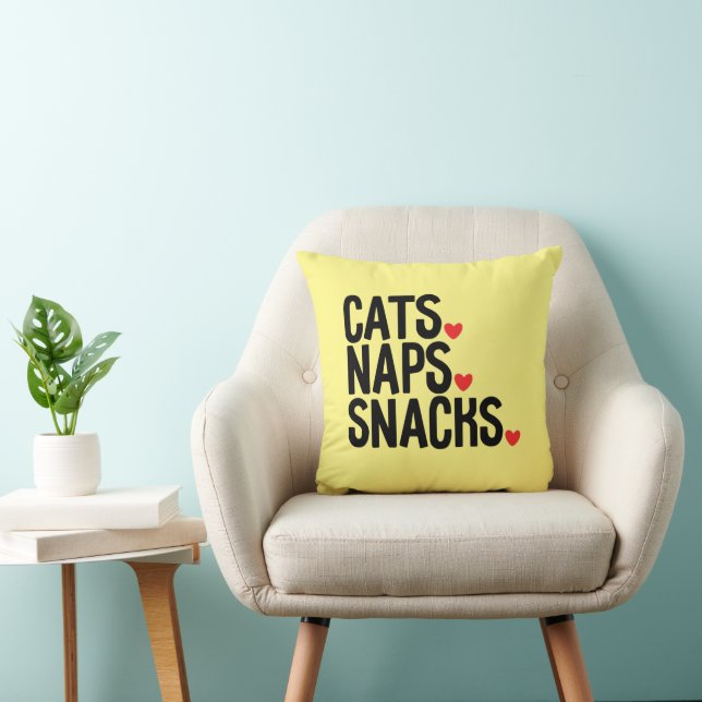Coussin Cats Naps Snacks - Amoureux de les chats (Chaise)