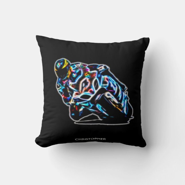 Coussin Cavalier de emballage rougeoyant psychédélique de (Recto)