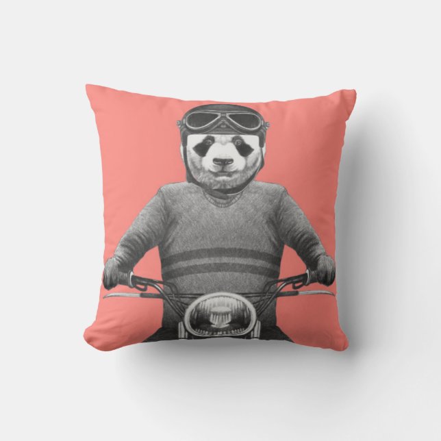 Coussin Cavalier de Motorcyle de panda (Recto)