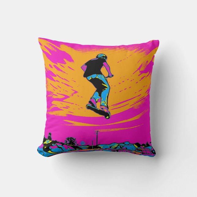 Coussin Cavalier de scooter volant - Scooter de stunt (Recto)