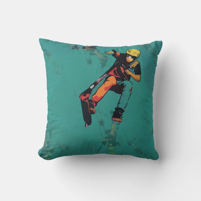 Coussin Cavalier de trottinette acrobatique volante (Recto)
