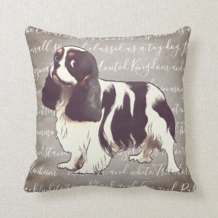 Coussin cavalier d'illustration d'épagneul du Roi