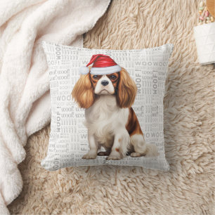 Coussin Cavalier King Charles Amoureux des chiens Noël