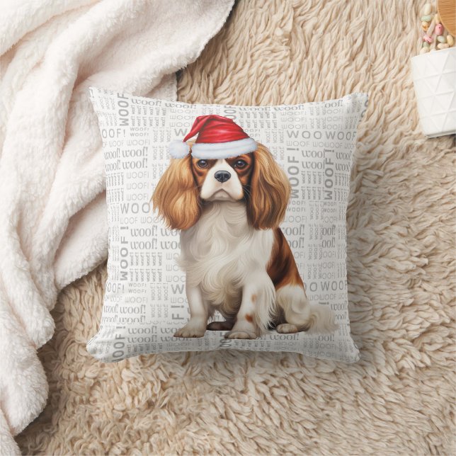 Coussin Cavalier King Charles Amoureux des chiens Noël (Couverture)