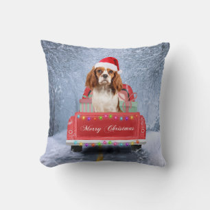 Coussin Cavalier King Charles Spaniel Chien neige noël