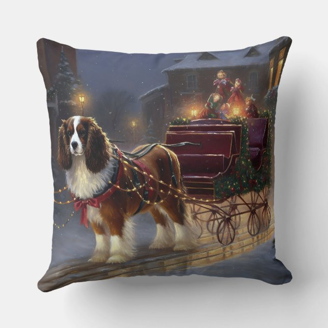 Coussin Cavalier King Charles Spaniel Noël Festive (Verso)