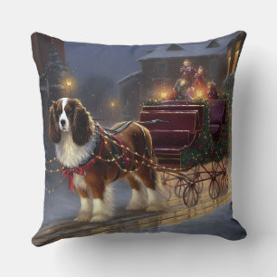 Coussin Cavalier King Charles Spaniel Noël Fête