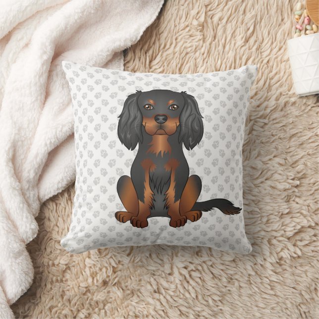 Coussin Cavalier King Charles Spaniel & Pattes noir et fau (Couverture)