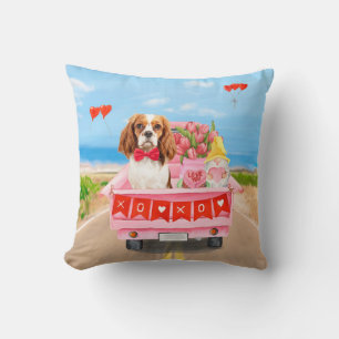 Coussin Cavalier King Chien Saint Valentin Coeurs de Camio