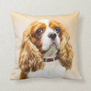 Coussin Cavalier Le Roi Charles Spaniel Peinture originale