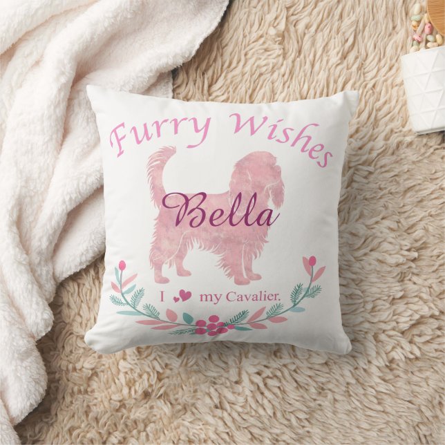 Coussin Cavalier Rose Pâle Douce | Noël Personnalisé (Couverture)