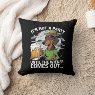 Coussin Ce n'est pas une fête avant Dachshund Irish Beer W
