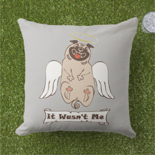 Coussin Ce n'était pas moi ange carlin drôle de citation