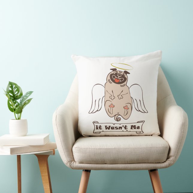 Coussin Ce n'était pas moi ange carlin drôle de citation (Chaise)