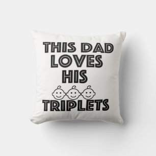 Coussin Ce père adore ses triplets
