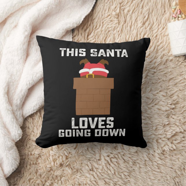 Coussin Ce Père Noël adore descendre drôle de Noël (Couverture)
