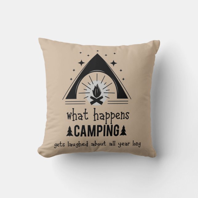 Coussin Ce qui s'est passé Camping Fun Camper Citation (Recto)