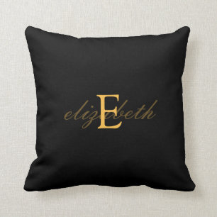 Coussin Ceinture élégante d'initiale de monogramme - or