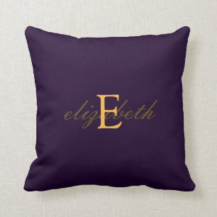 Coussin Ceinture élégante et fleurie de monogramme - or