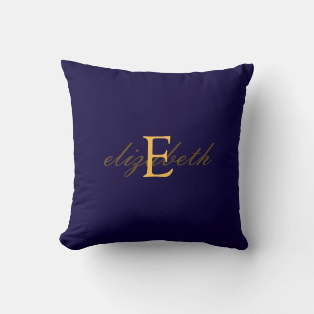 Coussin Ceinture élégante et fleurie de monogramme - or (Recto)