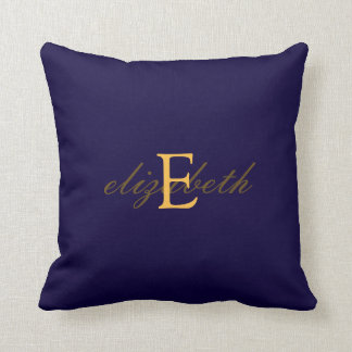 Coussin Ceinture élégante et fleurie de monogramme - or