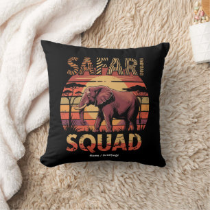 Coussin Célébration d'anniversaire de l'escouade Safari au