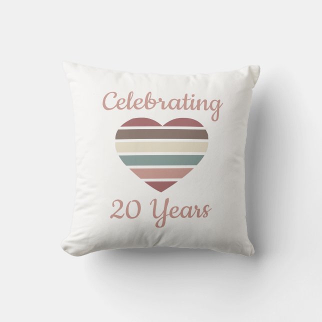 Coussin Célébration de 20 ans de mariage (Recto)